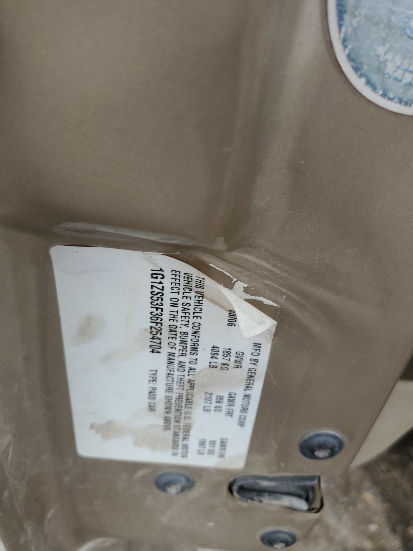 1G1ZS53F36F254704 2006 Chevrolet Malibu Ls