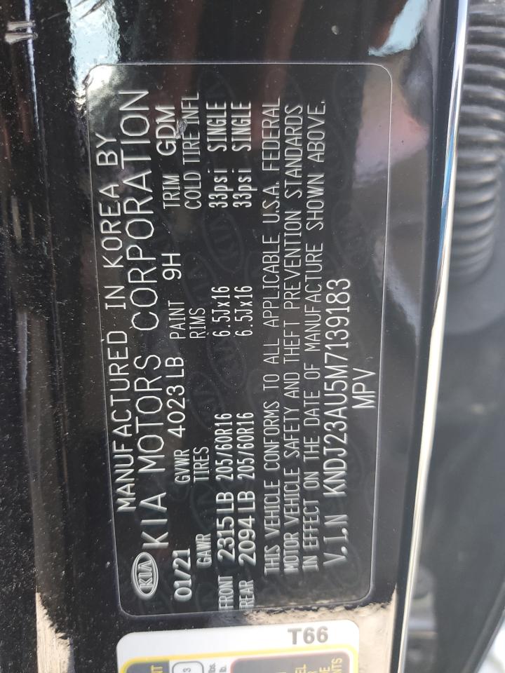 2021 Kia Soul Lx VIN: KNDJ23AU5M7139183 Lot: 60304424