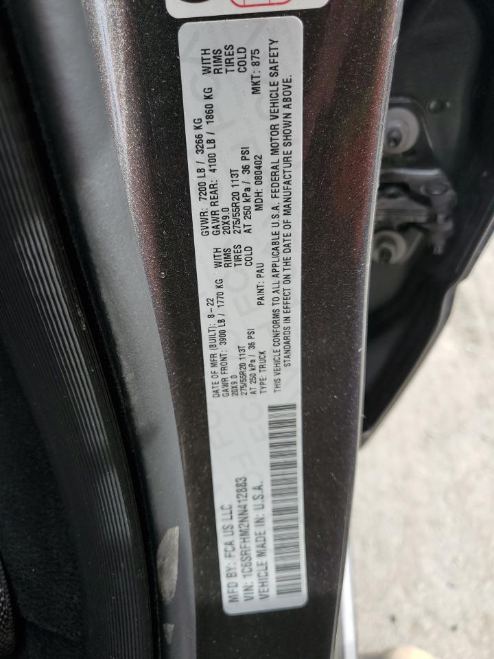 2022 Ram 1500 Limited VIN: 1C6SRFHM2NN412883 Lot: 60038524