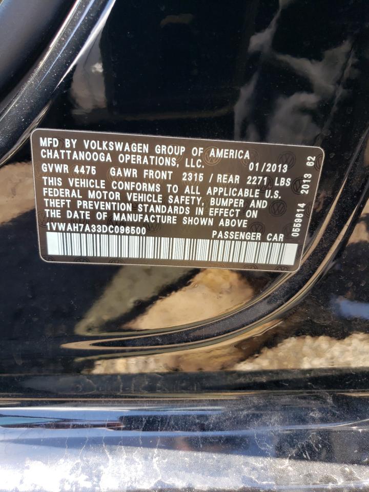 2013 Volkswagen Passat S VIN: 1VWAH7A33DC096500 Lot: 60090054
