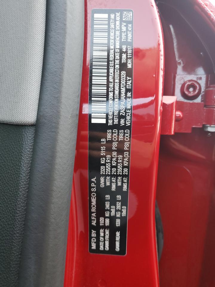 2021 Alfa Romeo Stelvio Sport VIN: ZASPAJAN4M7D03329 Lot: 57764464