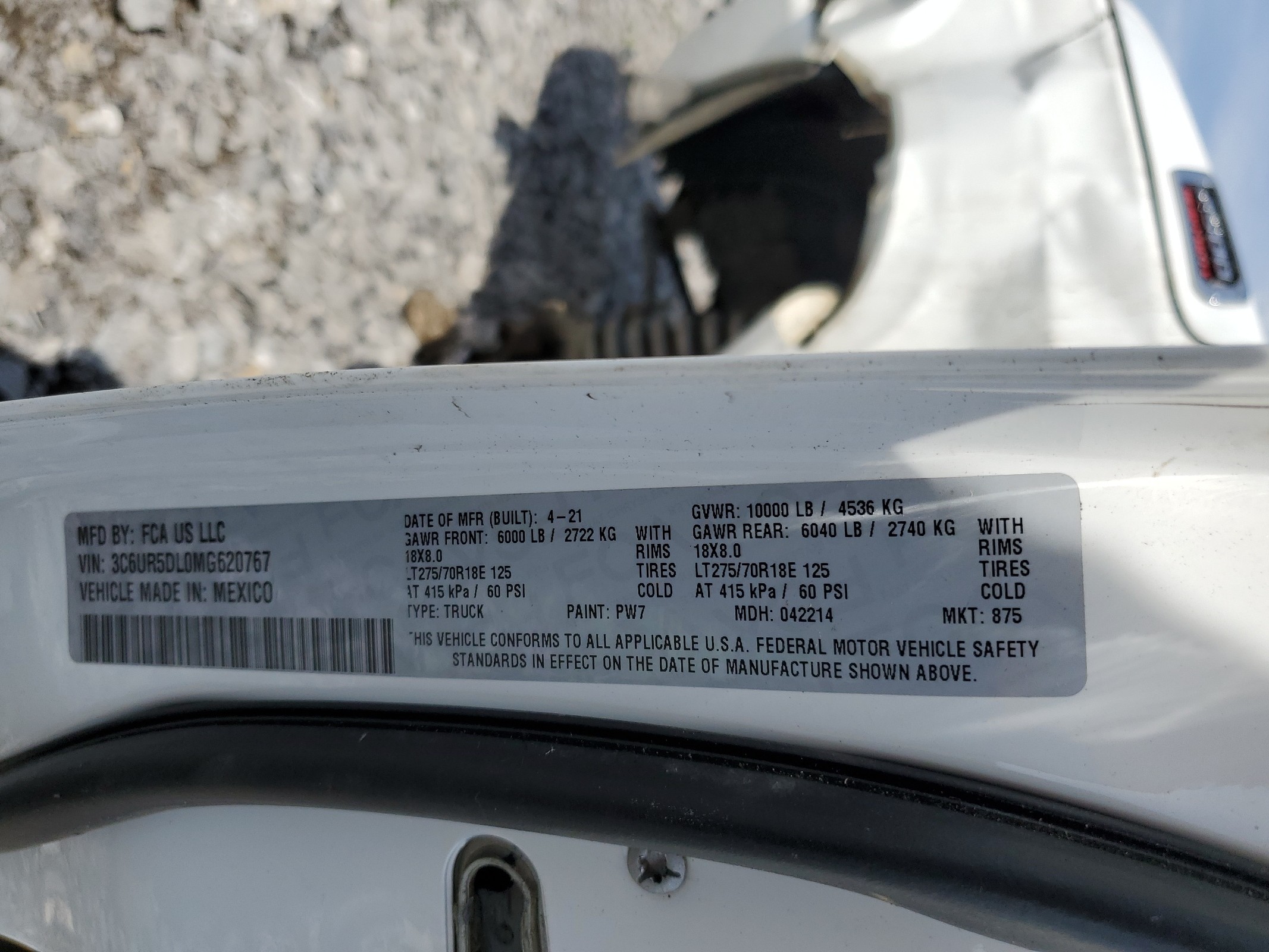 3C6UR5DL0MG620767 2021 Ram 2500 Big Horn