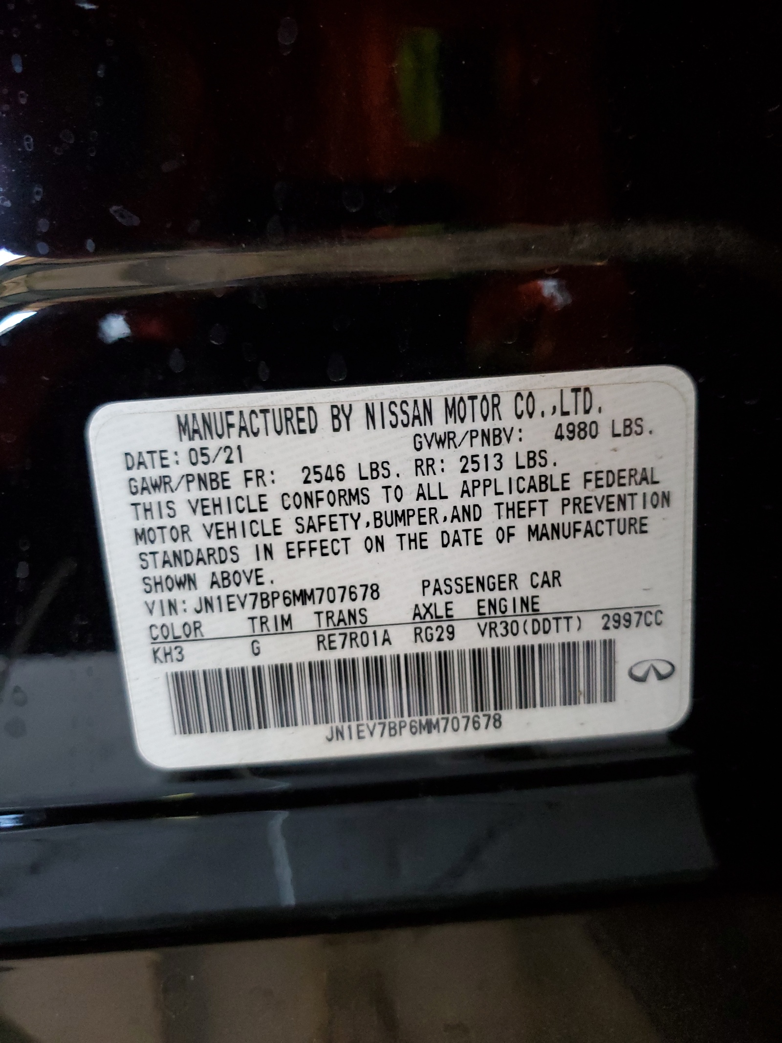 JN1EV7BP6MM707678 2021 Infiniti Q50 Luxe