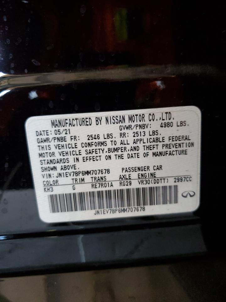 2021 Infiniti Q50 Luxe VIN: JN1EV7BP6MM707678 Lot: 59981254