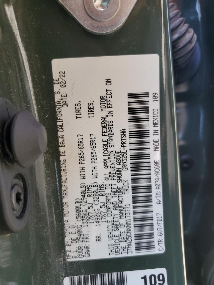 2022 Toyota Tacoma Double Cab VIN: 3TMAZ5CNXNM173771 Lot: 58865234