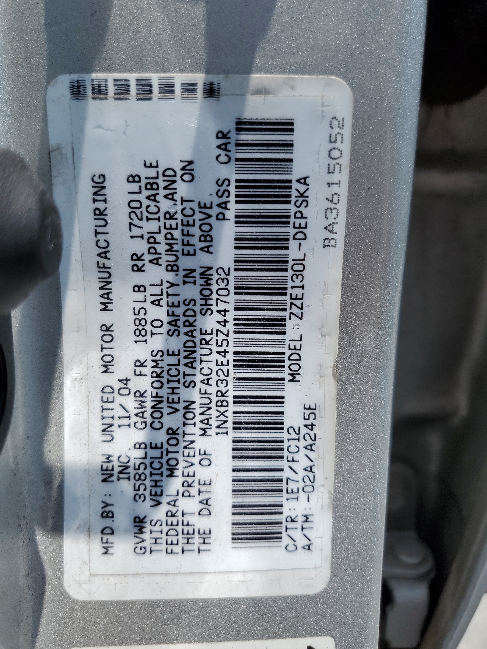 1NXBR32E45Z447032 2005 Toyota Corolla Ce