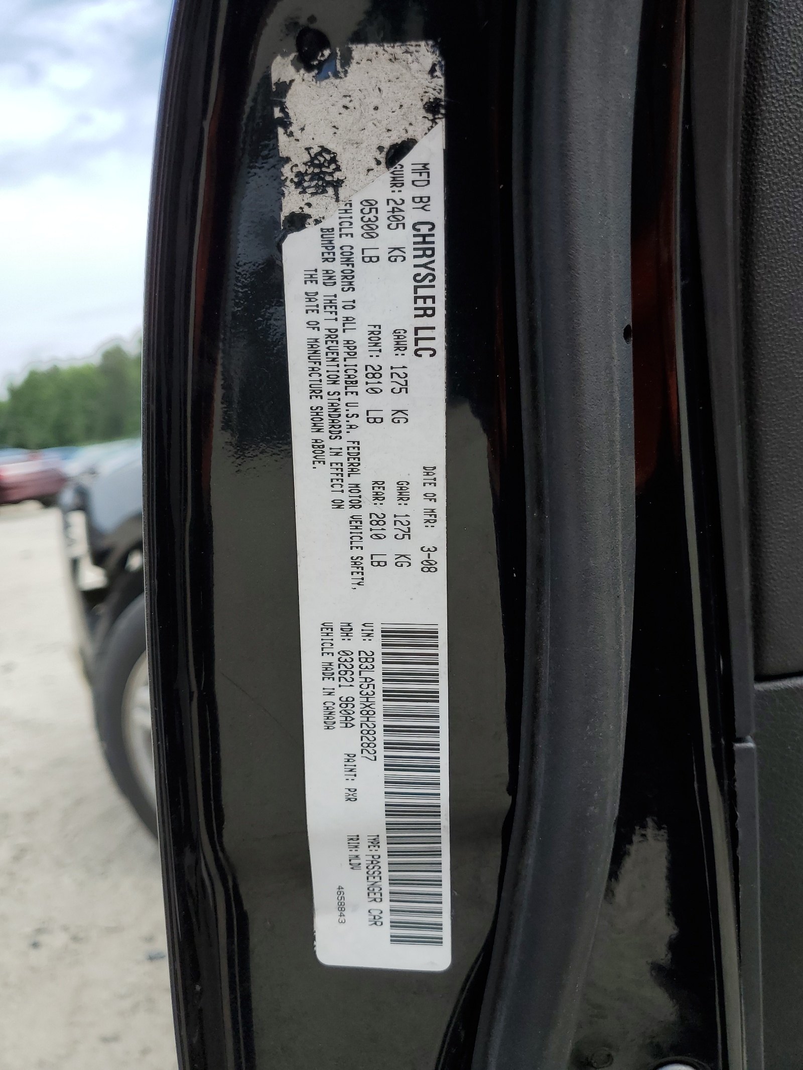 2B3LA53HX8H282827 2008 Dodge Charger R/T