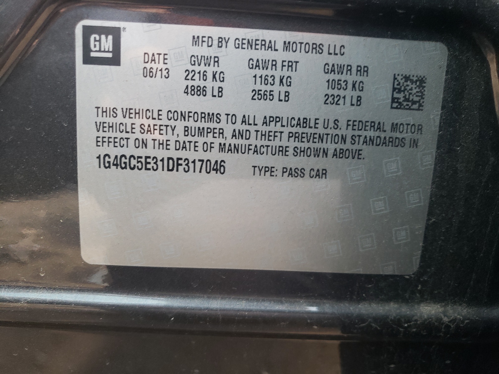 1G4GC5E31DF317046 2013 Buick Lacrosse