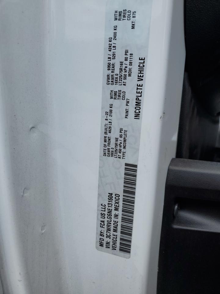 3C7WRVLG6NE131604 2022 Ram Promaster 3500 3500 Standard