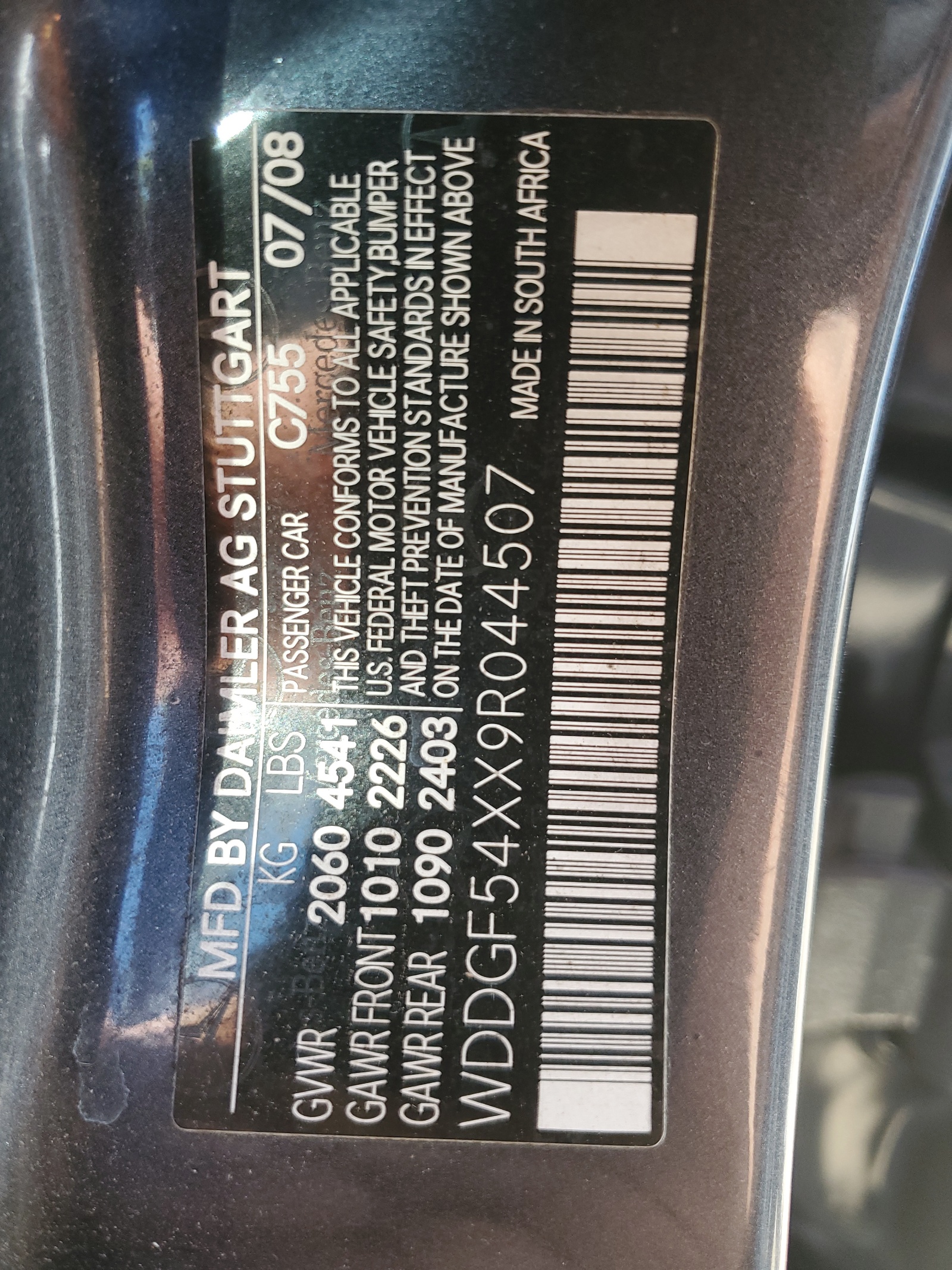 WDDGF54XX9R044507 2009 Mercedes-Benz C 300