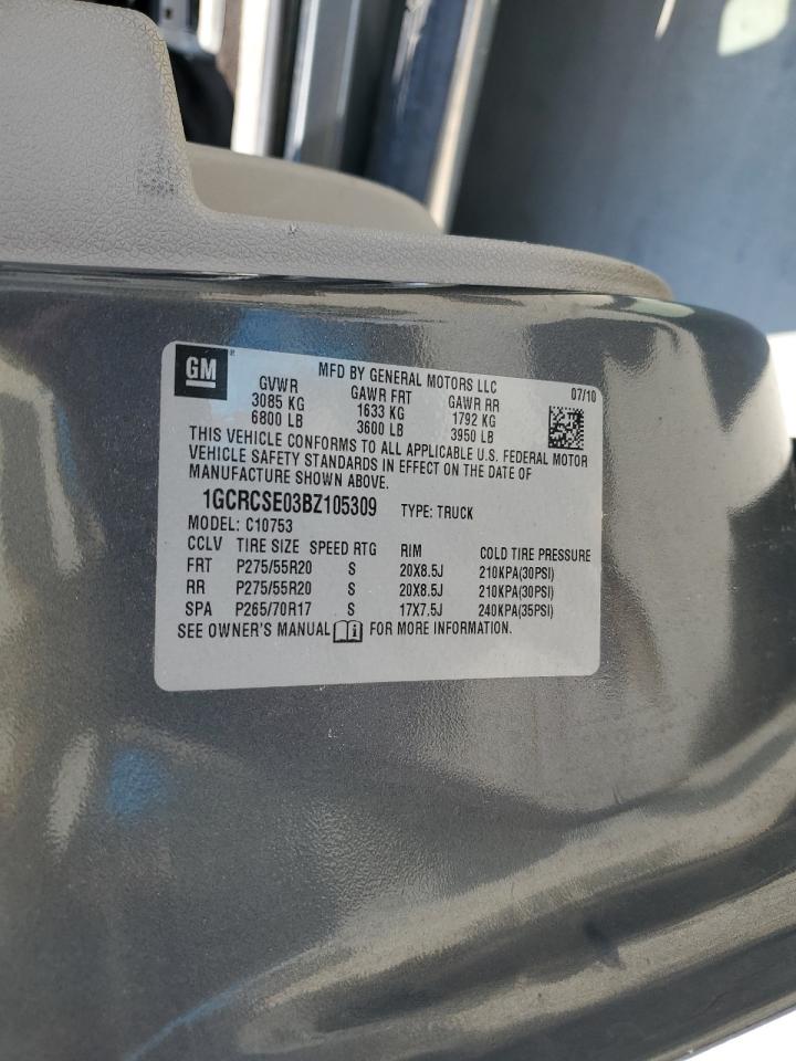 2011 Chevrolet Silverado C1500 Lt VIN: 1GCRCSE03BZ105309 Lot: 60598884