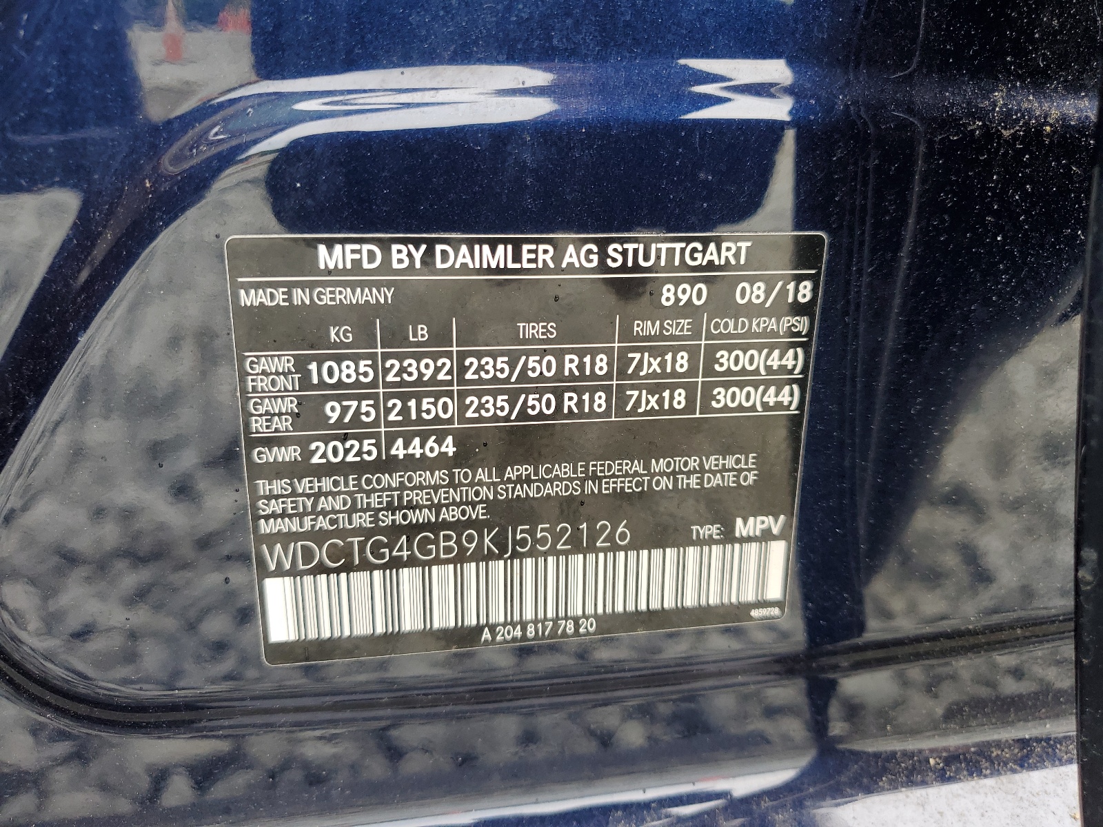 WDCTG4GB9KJ552126 2019 Mercedes-Benz Gla 250 4Matic