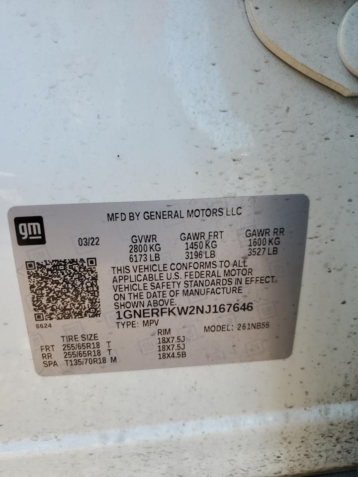 2022 Chevrolet Traverse Ls VIN: 1GNERFKW2NJ167646 Lot: 58527014