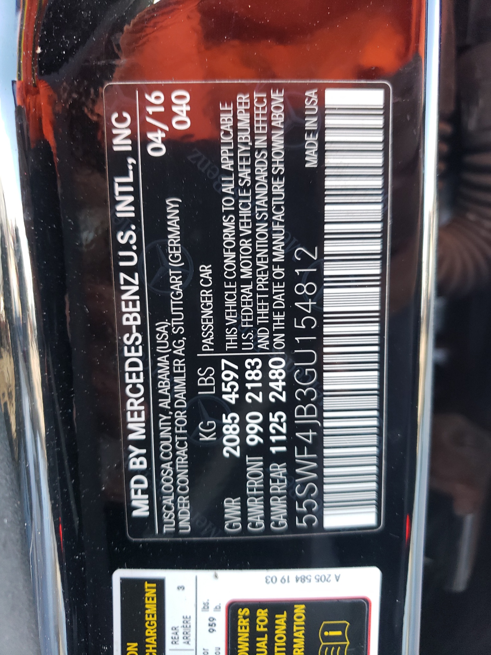 55SWF4JB3GU154812 2016 Mercedes-Benz C 300