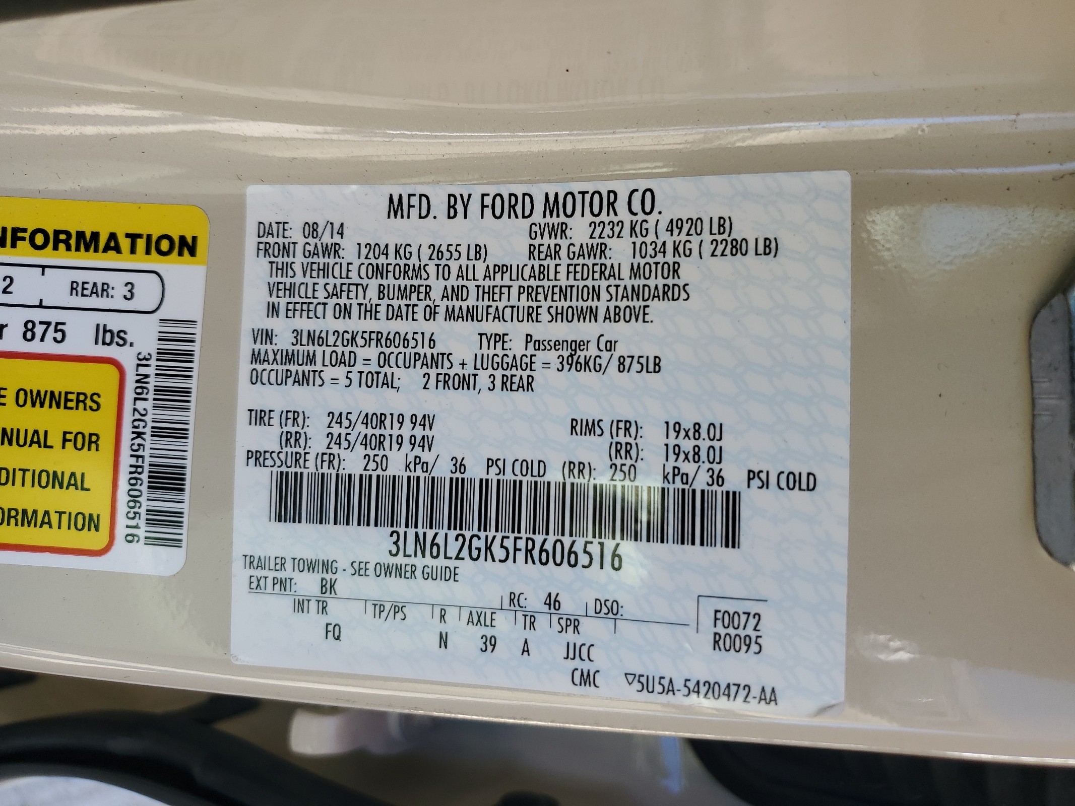 3LN6L2GK5FR606516 2015 Lincoln Mkz