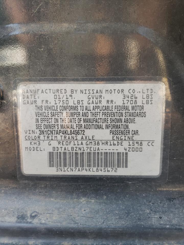 3N1CN7AP4KL845672 2019 Nissan Versa S