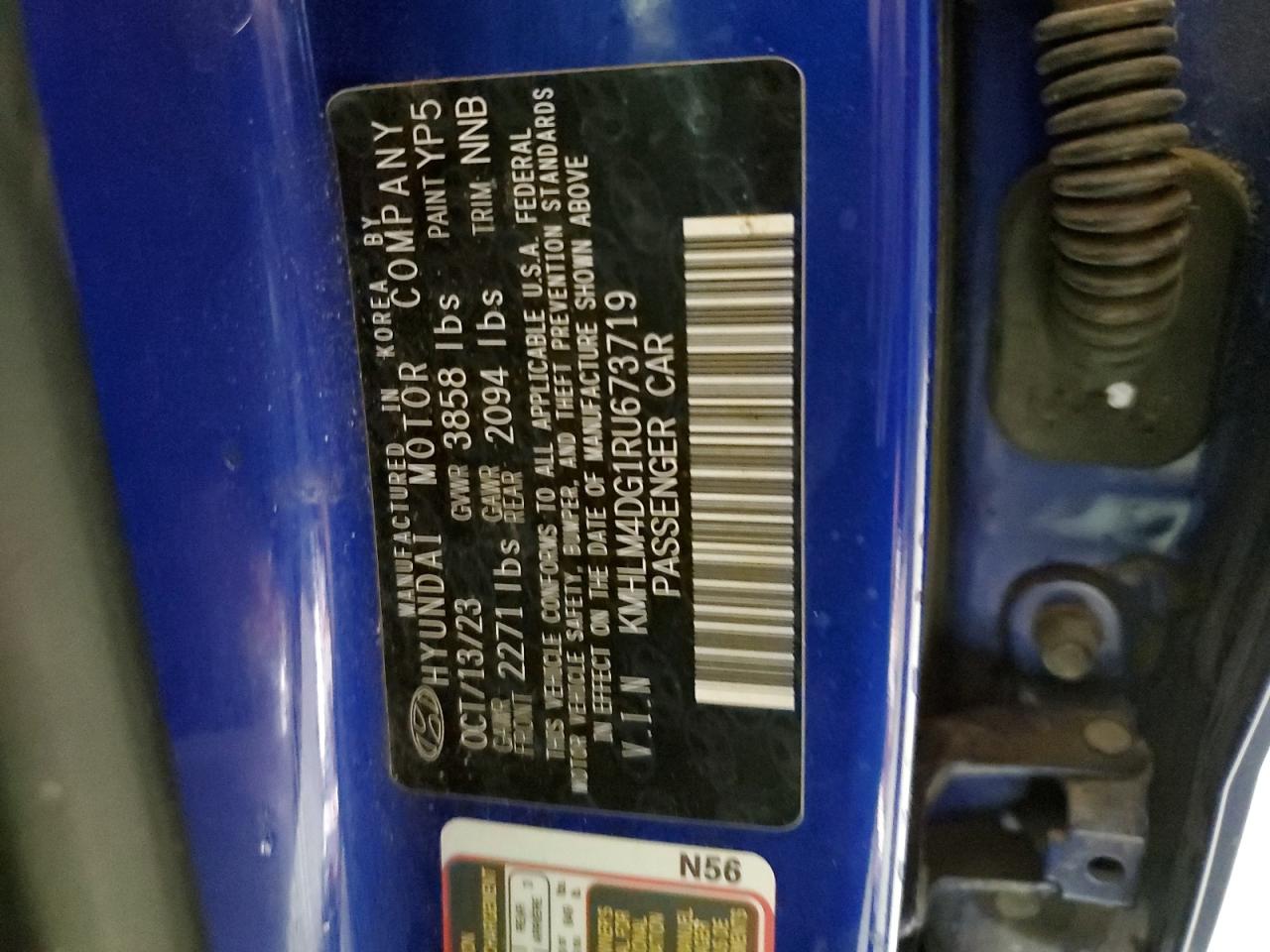 2024 Hyundai Elantra Sel VIN: KMHLM4DG1RU673719 Lot: 57814234