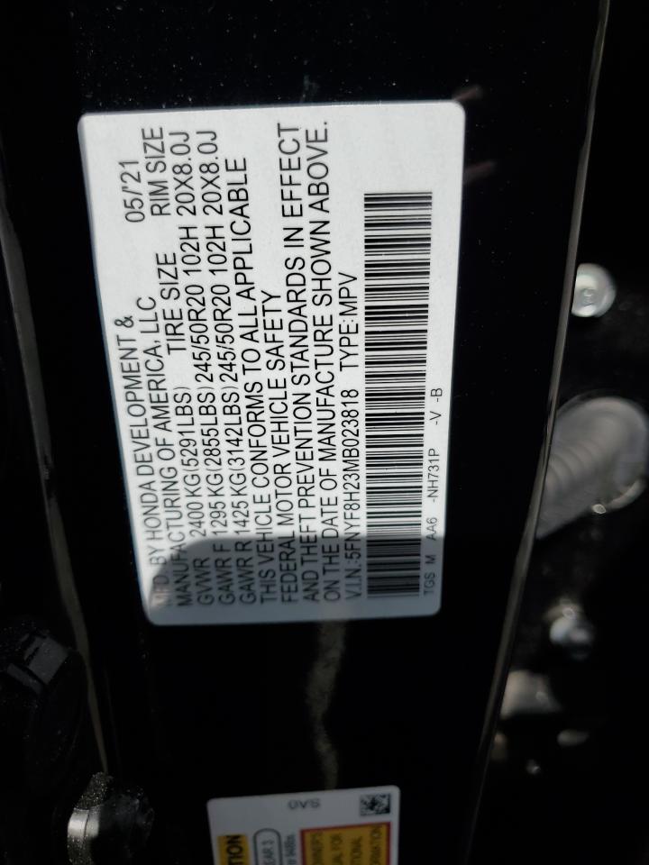 2021 Honda Passport Sport VIN: 5FNYF8H23MB023818 Lot: 61304044