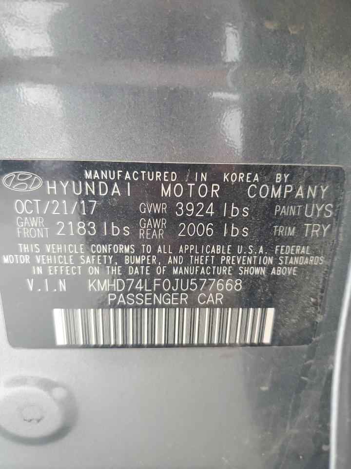 KMHD74LF0JU577668 2018 Hyundai Elantra Se