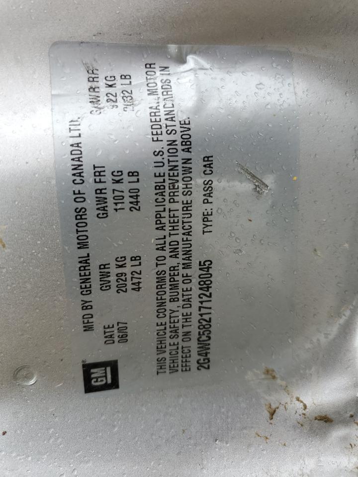 2007 Buick Lacrosse Cx VIN: 2G4WC582171248045 Lot: 60038004