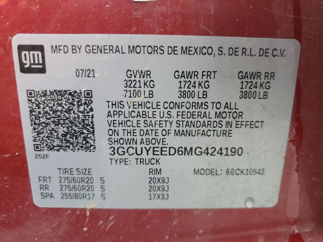 3GCUYEED6MG424190 2021 Chevrolet Silverado K1500 Rst