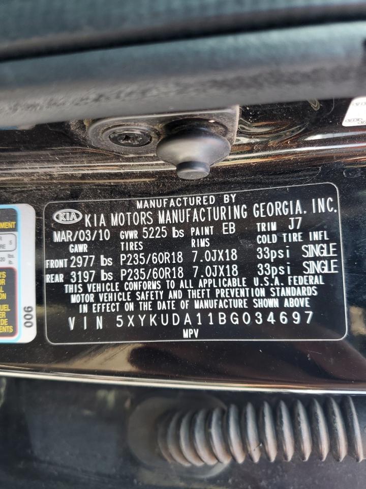 5XYKUDA11BG034697 2011 Kia Sorento Ex