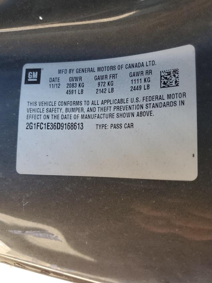 2013 Chevrolet Camaro Lt VIN: 2G1FC1E36D9168613 Lot: 59046034