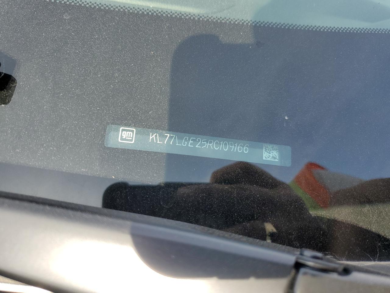 2024 Chevrolet Trax 1Rs VIN: KL77LGE25RC109166 Lot: 57412054