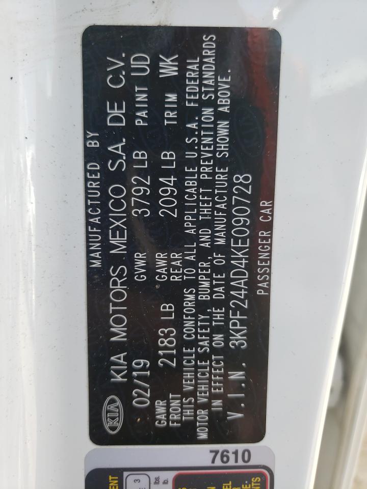 2019 Kia Forte Fe VIN: 3KPF24AD4KE090728 Lot: 57316154