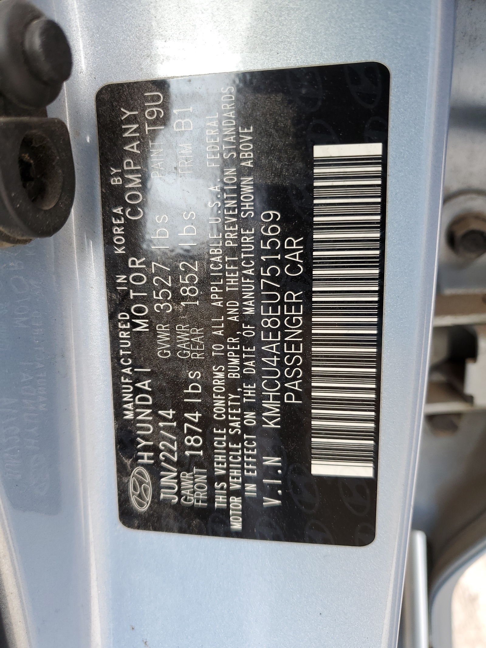 KMHCU4AE8EU751569 2014 Hyundai Accent Gls