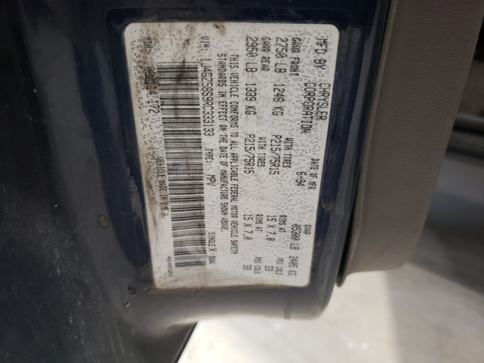 1J4GZ58S9RC333133 1994 Jeep Grand Cherokee Laredo