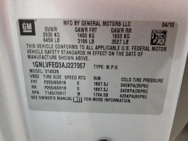 1GNLVFED3AJ227067 | 2010 Chevrolet traverse lt