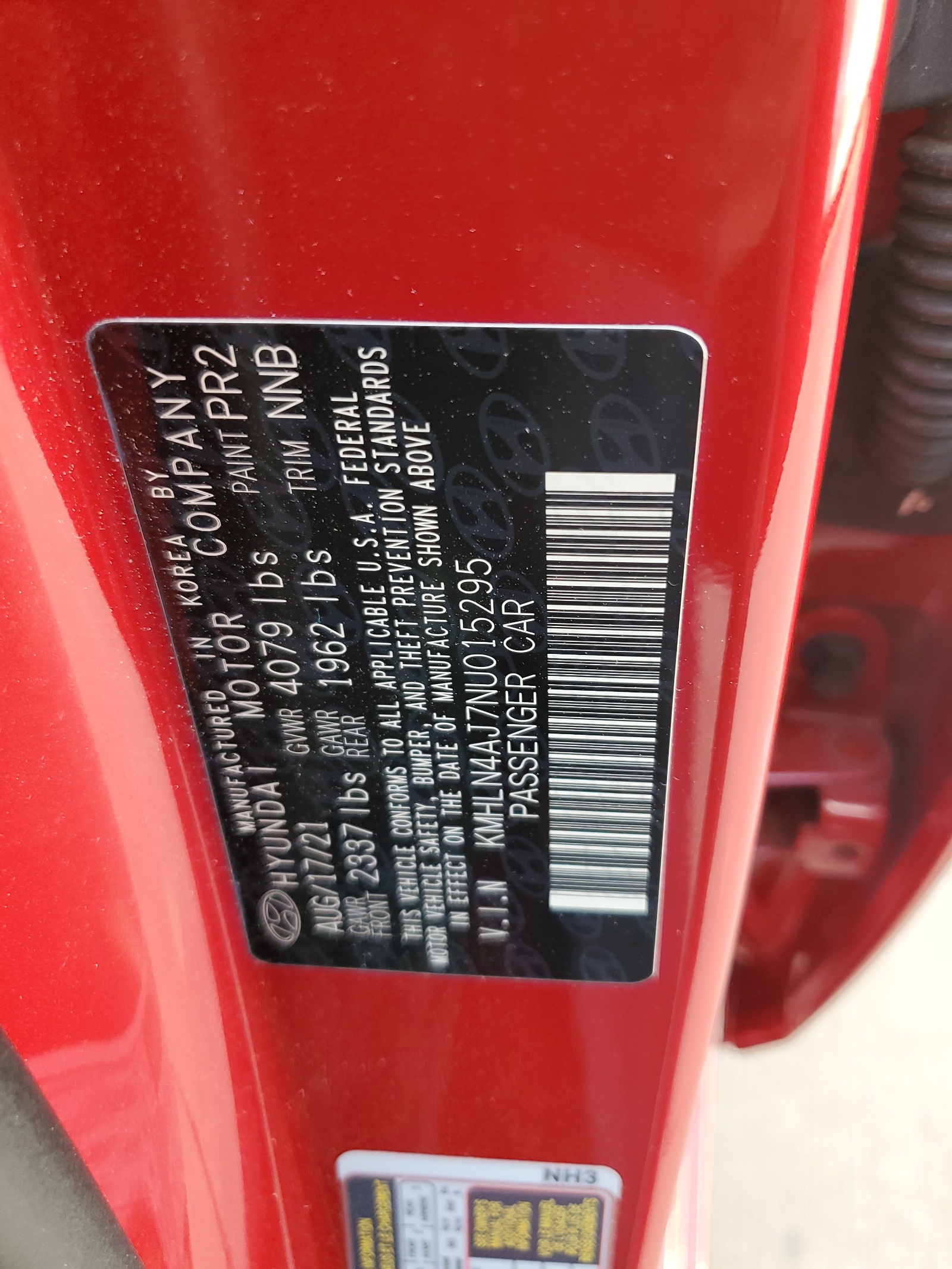 KMHLN4AJ7NU015295 2022 Hyundai Elantra Limited