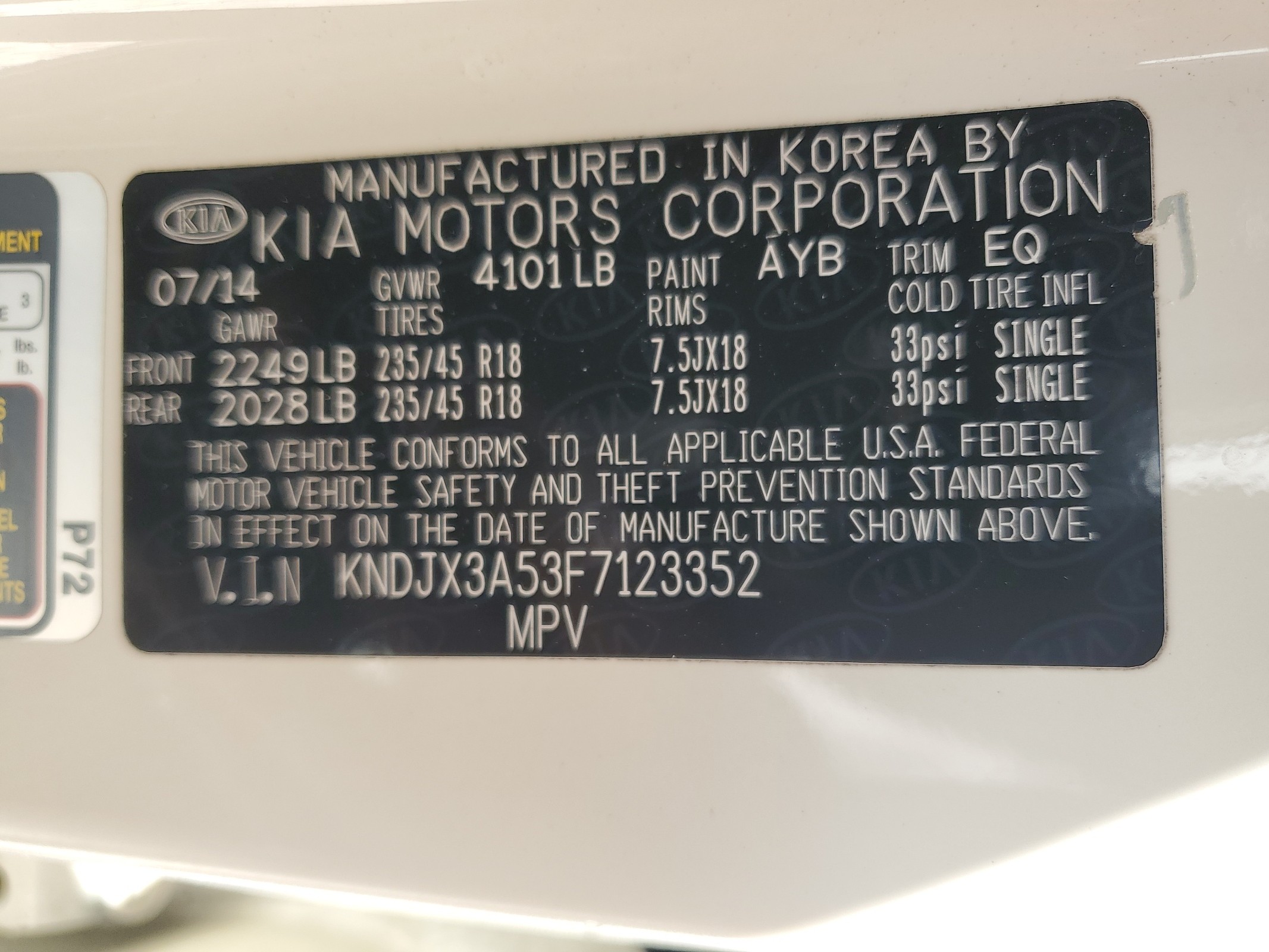 KNDJX3A53F7123352 2015 Kia Soul !