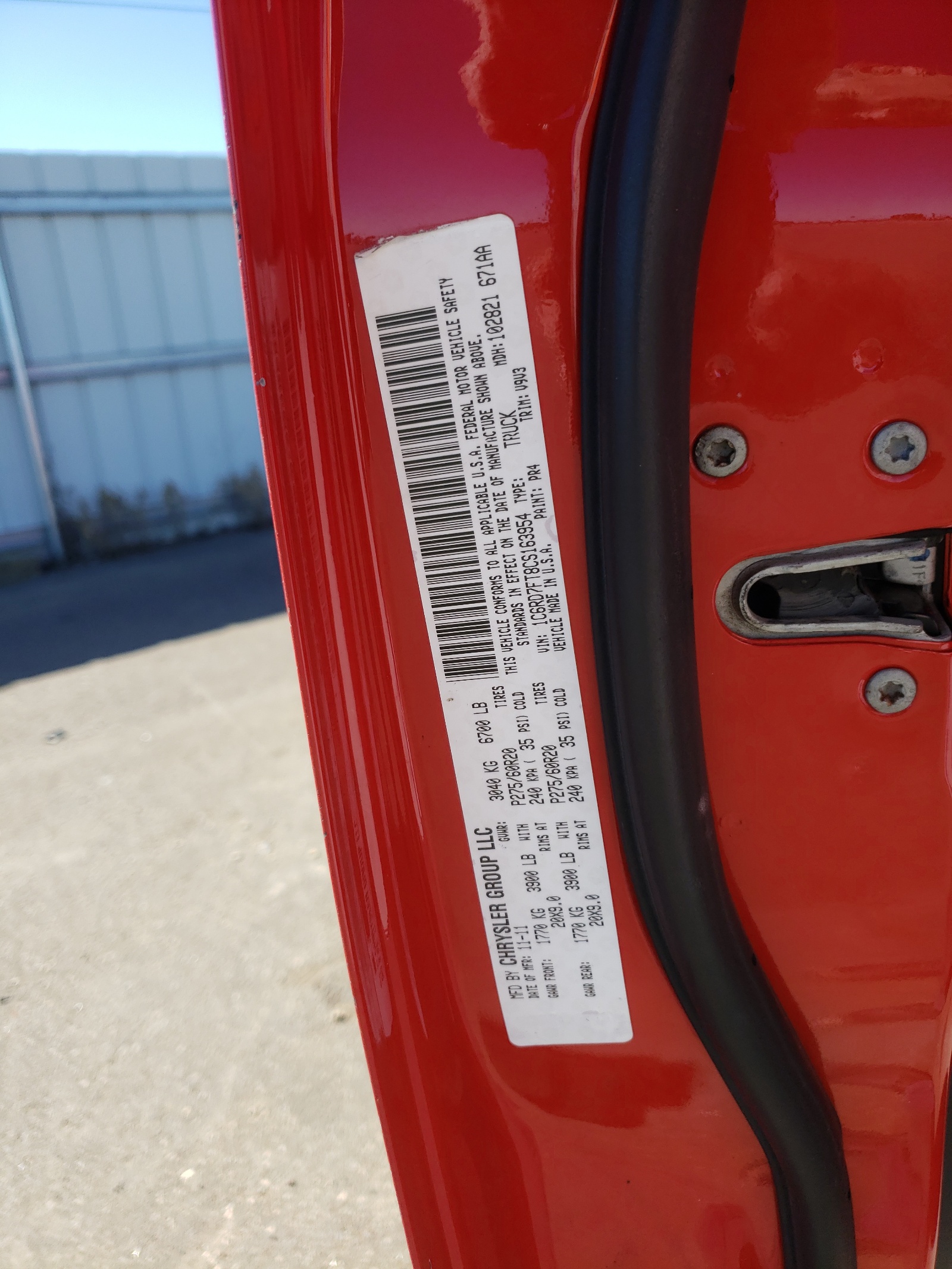 1C6RD7FT8CS163954 2012 Dodge Ram 1500 St