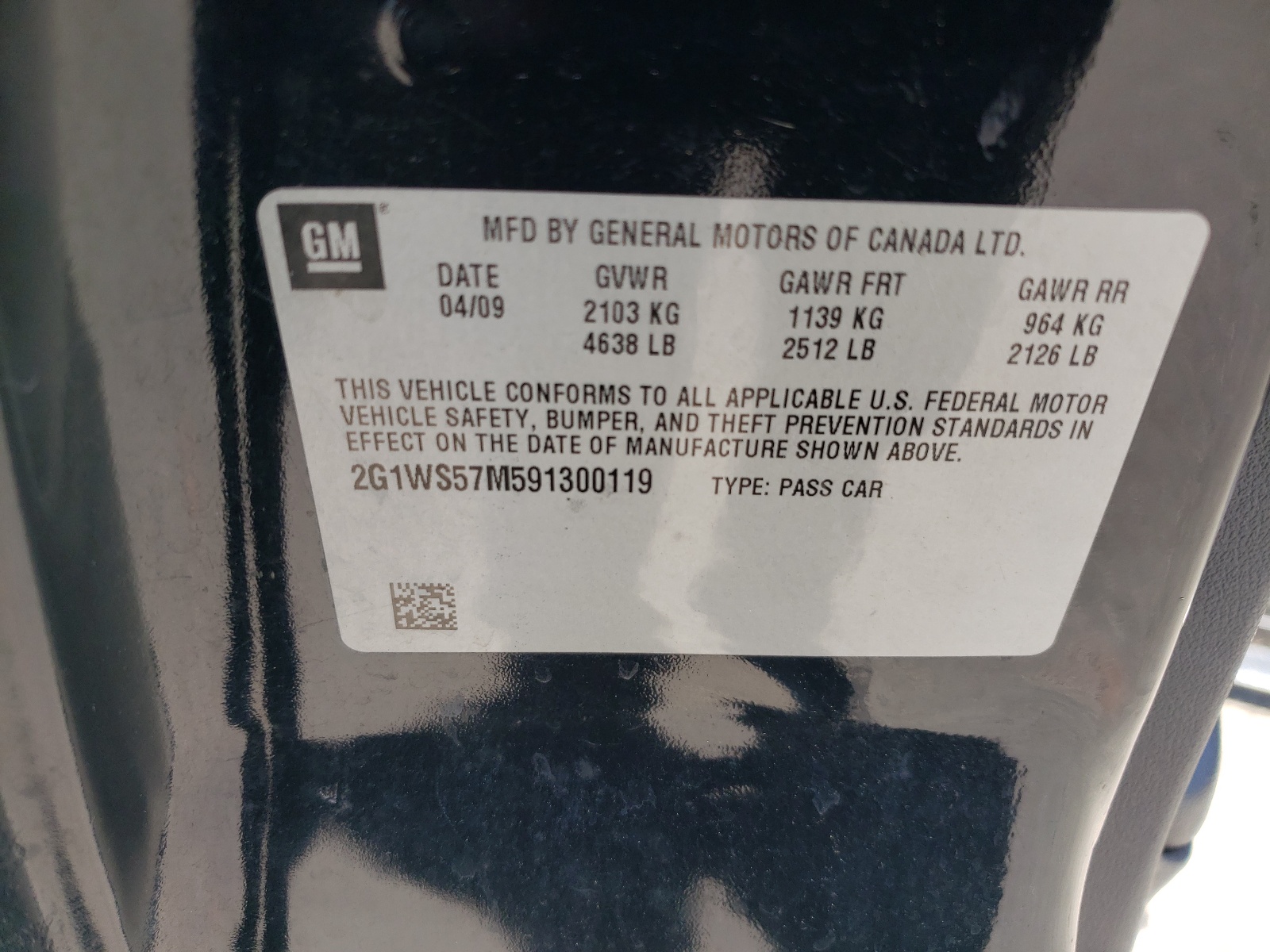 2G1WS57M591300119 2009 Chevrolet Impala Police