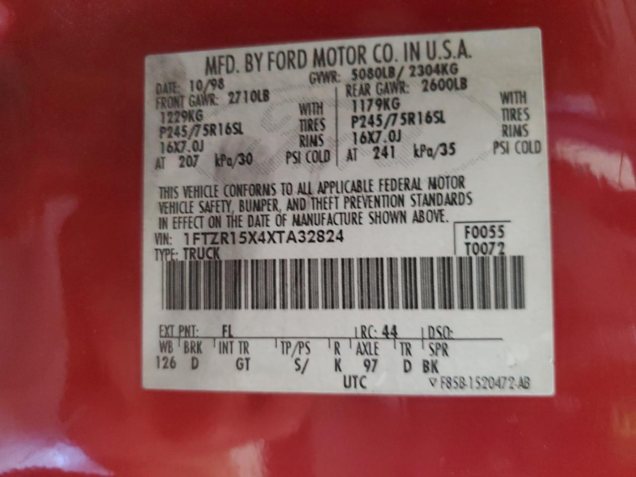 1999 Ford Ranger Super Cab VIN: 1FTZR15X4XTA32824 Lot: 58954244