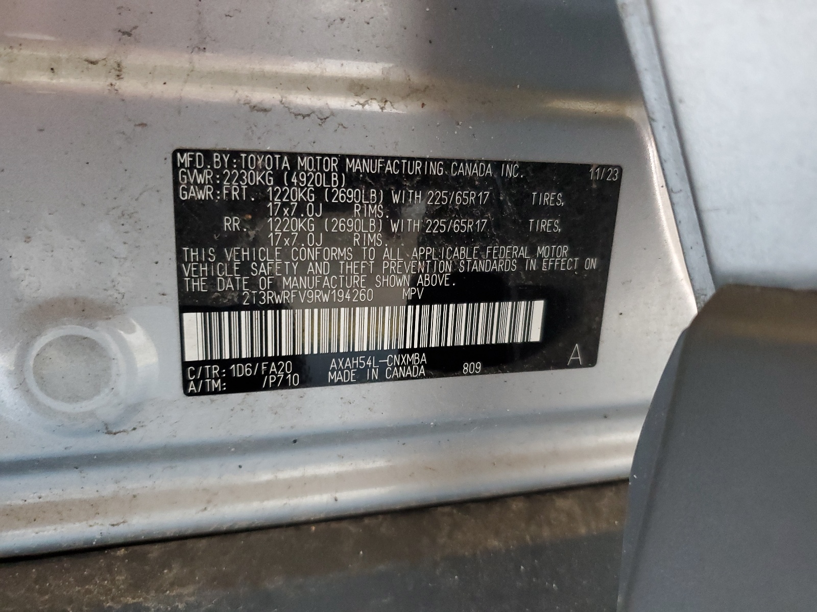 2T3RWRFV9RW194260 2024 Toyota Rav4 Xle