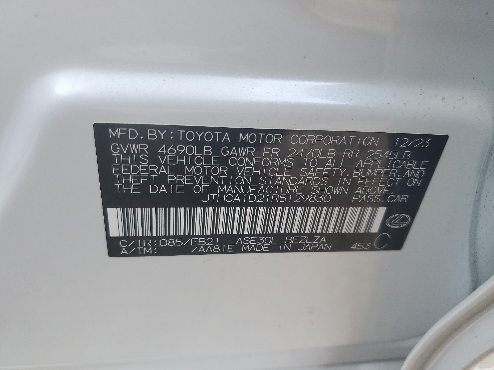 JTHCA1D21R5129830 2024 Lexus Is 300