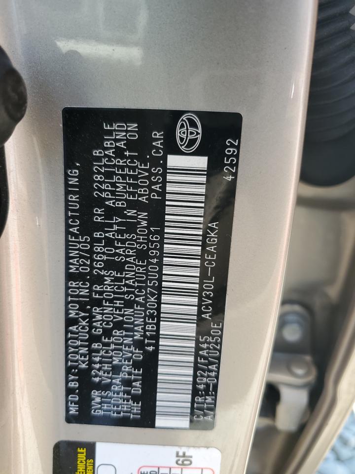 2005 Toyota Camry Le VIN: 4T1BE30K75U049561 Lot: 59044434