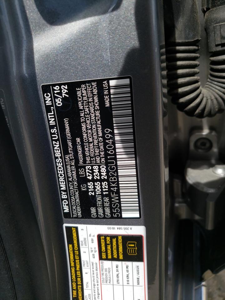 2016 Mercedes-Benz C 300 4Matic VIN: 55SWF4KB2GU160499 Lot: 60740424