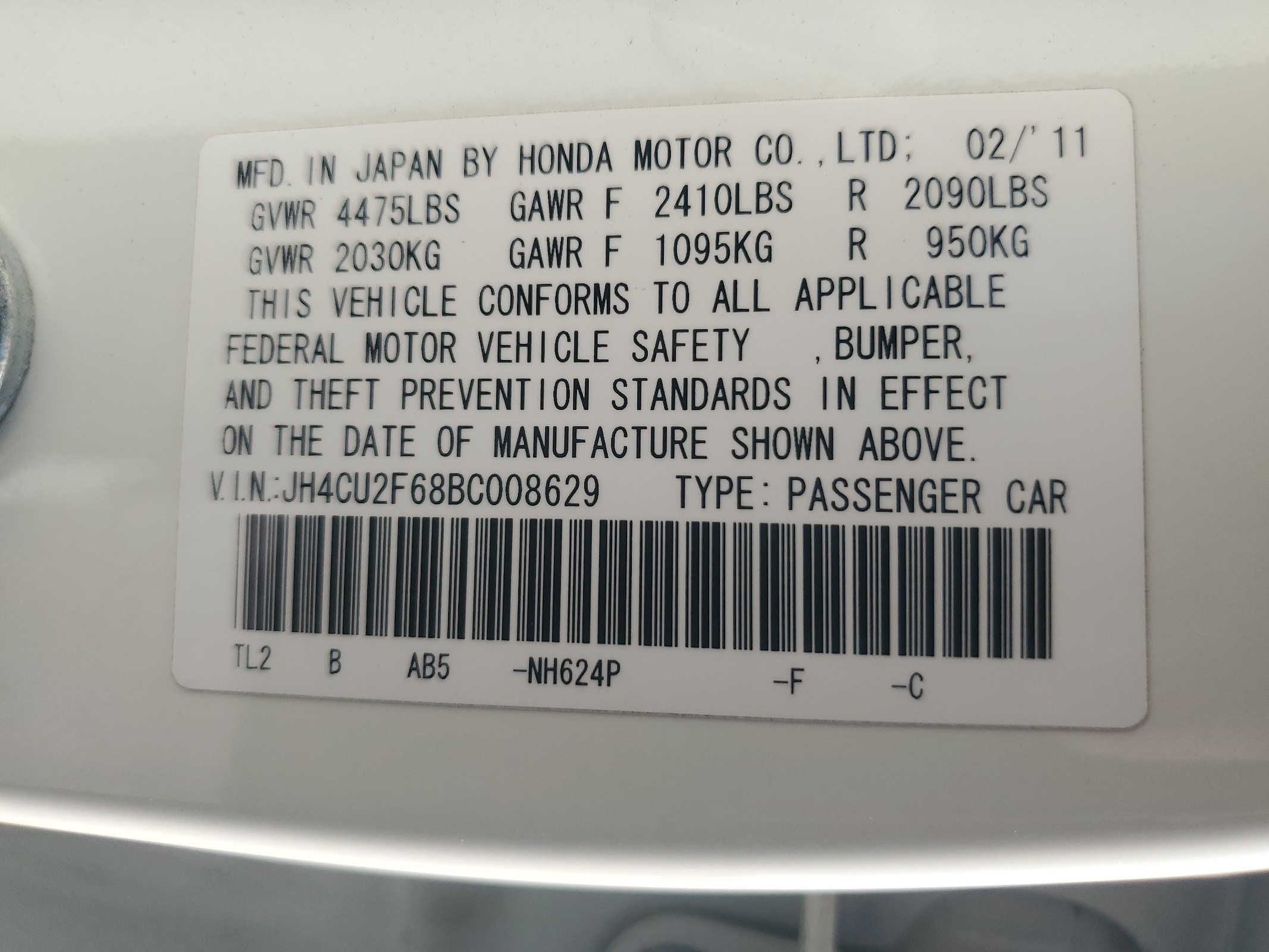 JH4CU2F68BC008629 2011 Acura Tsx