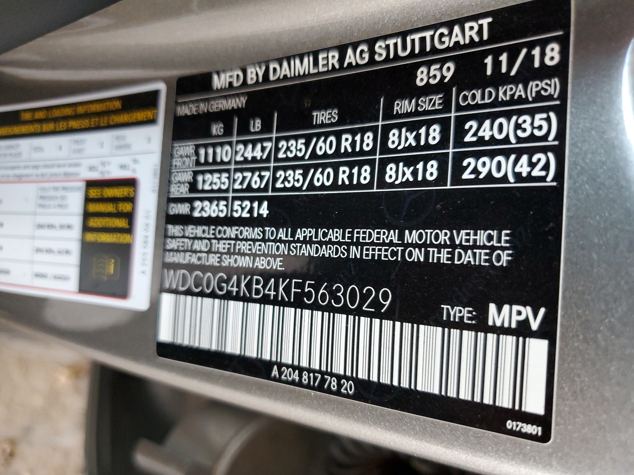 WDC0G4KB4KF563029 2019 Mercedes-Benz Glc 300 4Matic