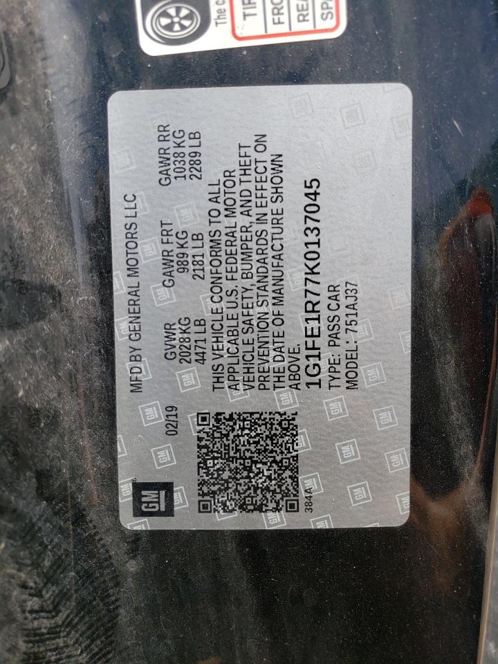 1G1FE1R77K0137045 2019 Chevrolet Camaro Ss