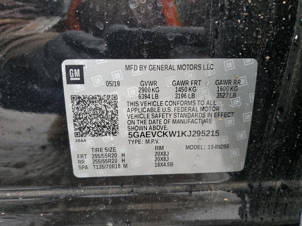 2019 Buick Enclave Avenir VIN: 5GAEVCKW1KJ295215 Lot: 57961104