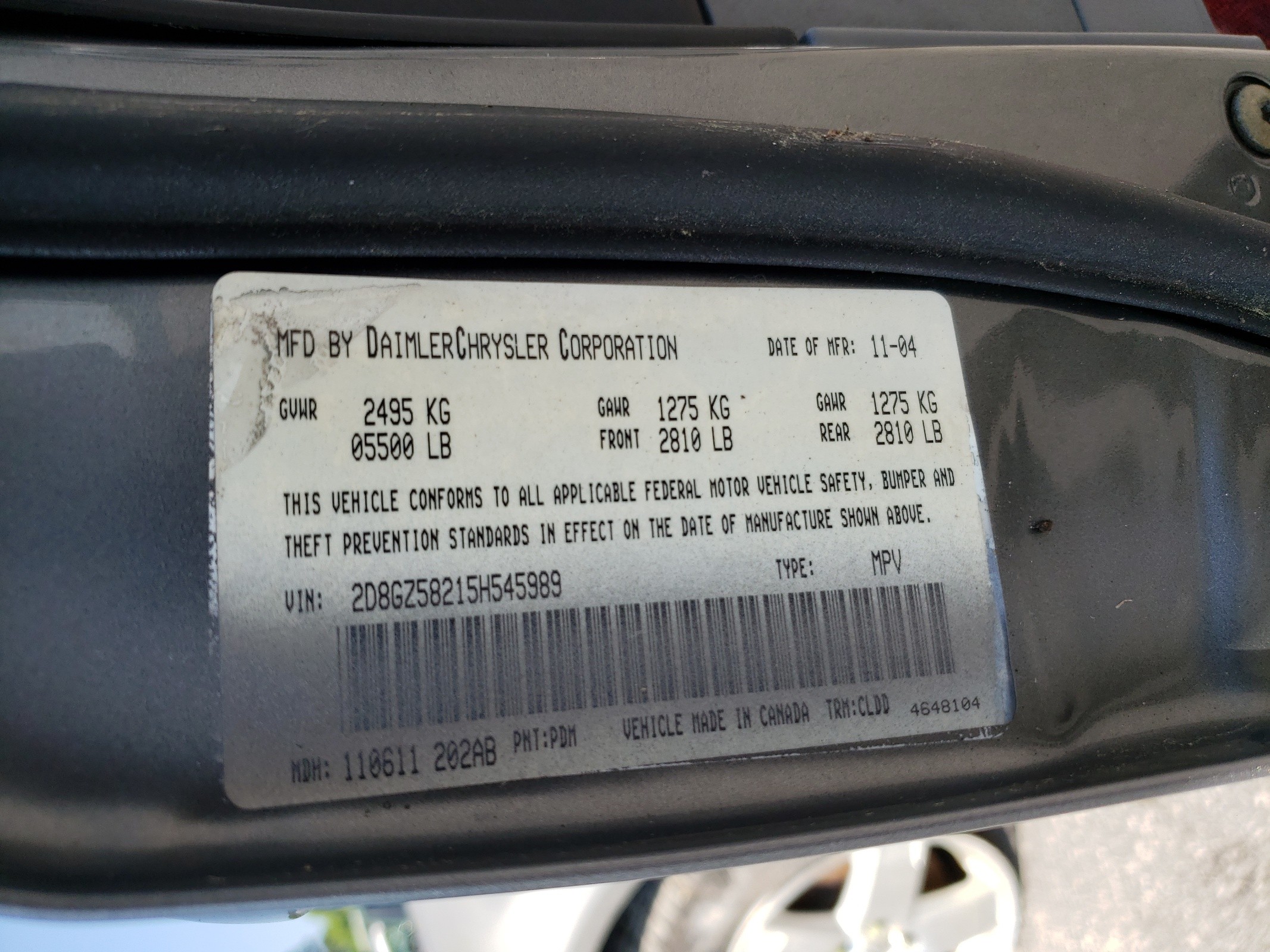 2D8GZ58215H545989 2005 Dodge Magnum R/T