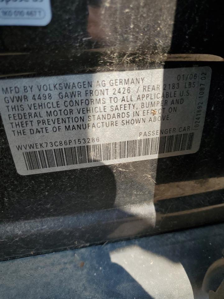 2006 Volkswagen Passat 2.0T Luxury VIN: WVWEK73C86P153286 Lot: 59062734