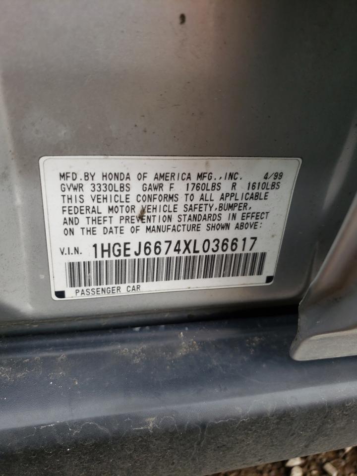 1999 Honda Civic Lx VIN: 1HGEJ6674XL036617 Lot: 60350714
