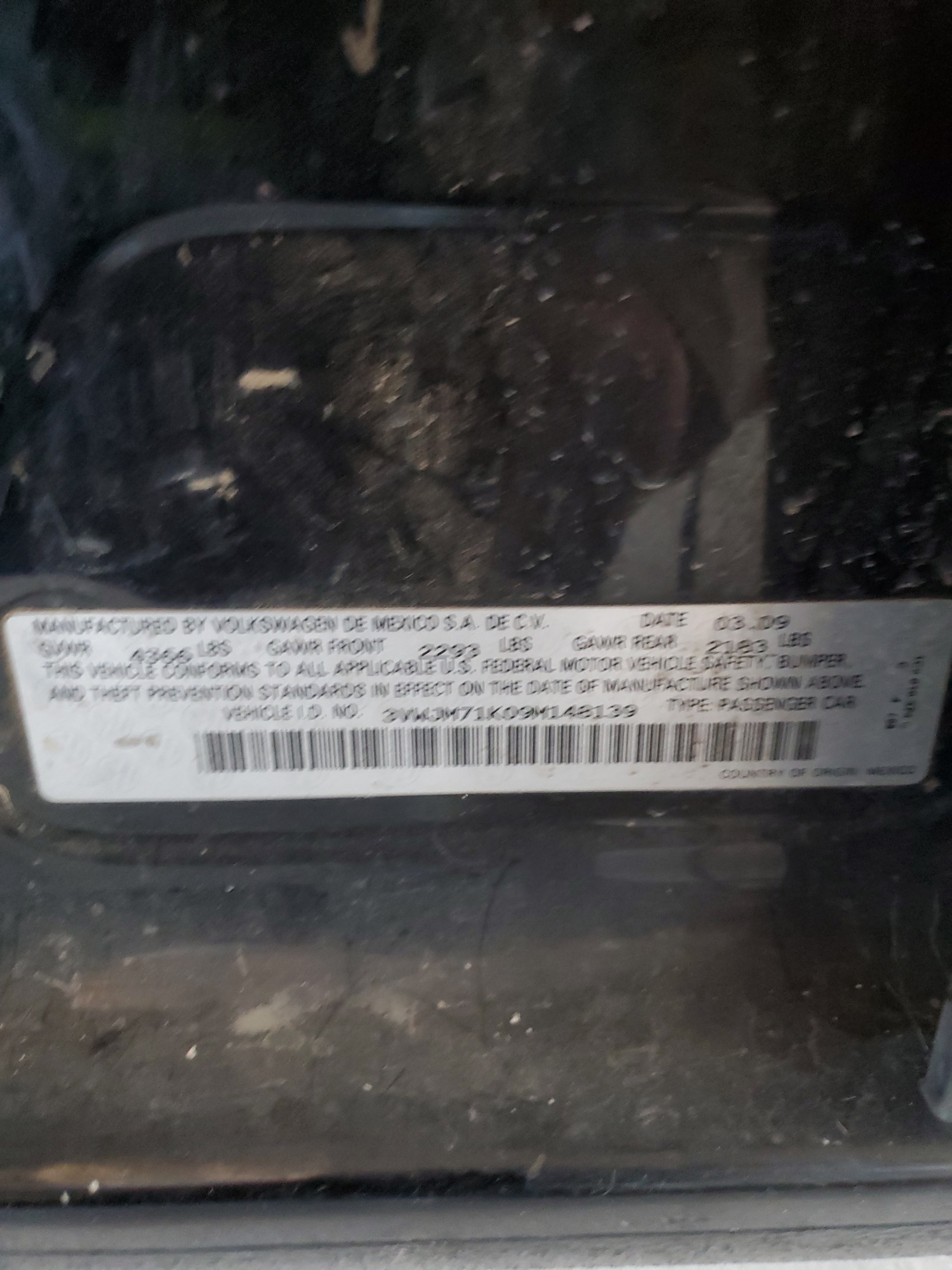 3VWJM71K09M148139 2009 Volkswagen Jetta S