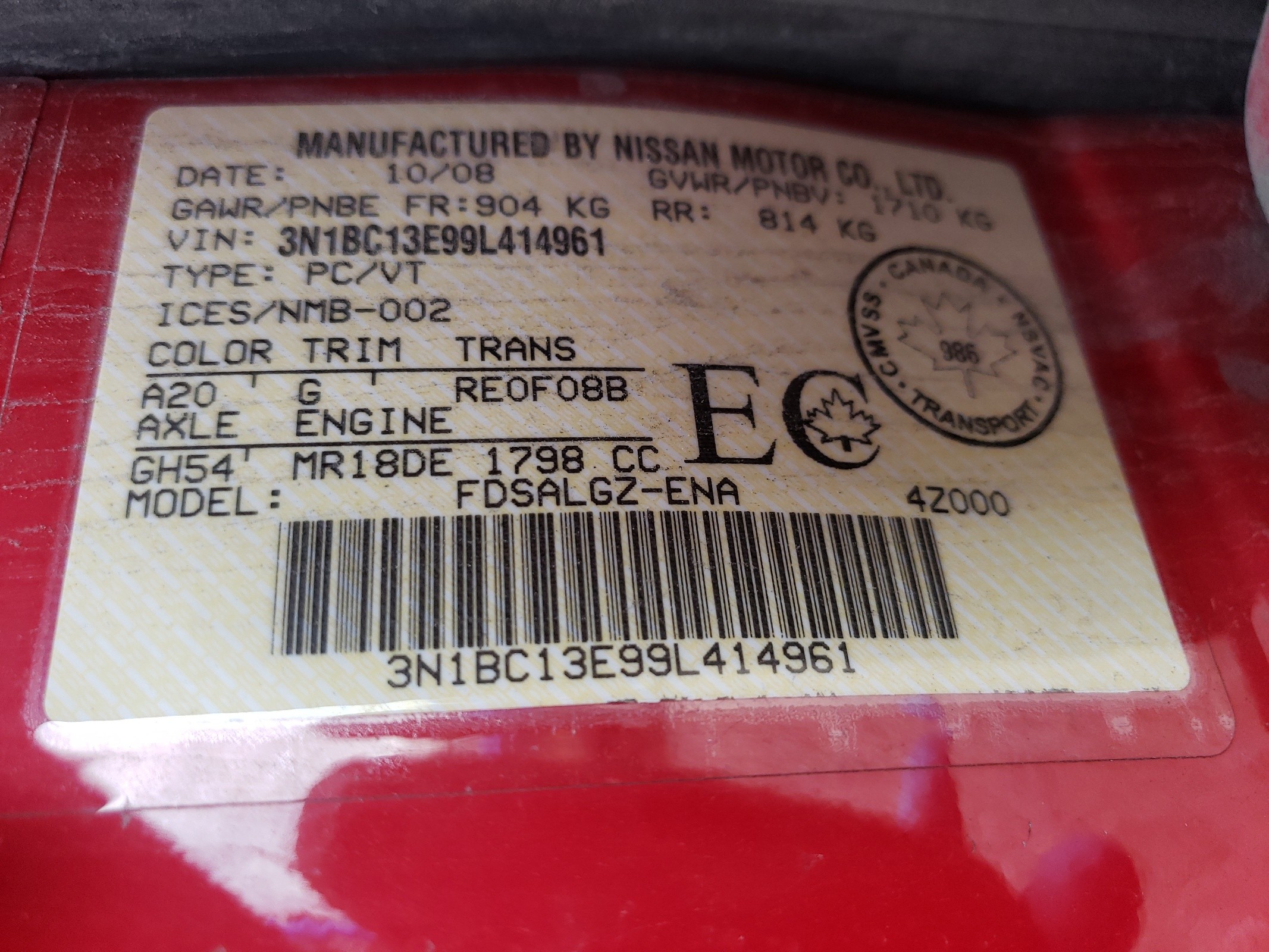 3N1BC13E99L414961 2009 Nissan Versa S